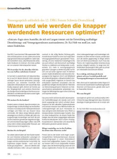 Interview du Dr Kai Heib du 12e Forum DRG Suisse-Allemagne, clinicum 01/23